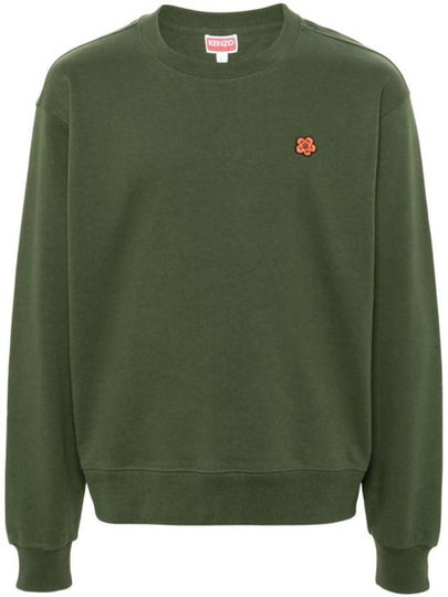 Boke Flower Embroidery Crew Neck Cotton Sweatshirt Green - KENZO - BALAAN 2