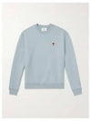 De Coeur Embossed Logo Crewneck Sweatshirt Blue - AMI - BALAAN 2