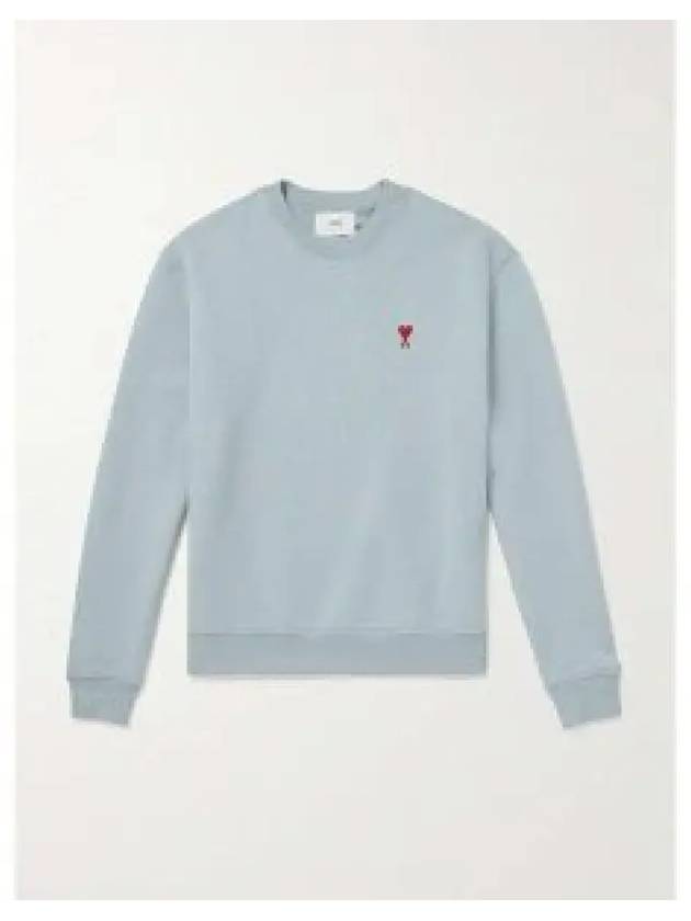 De Coeur Embossed Logo Crewneck Sweatshirt Blue - AMI - BALAAN 2