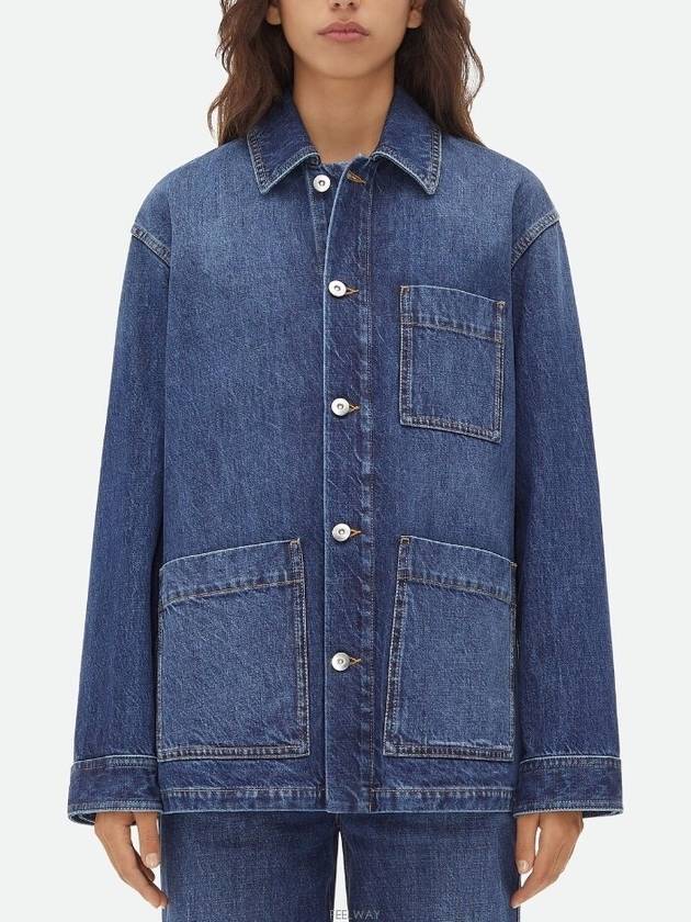 Washed Medium Denim Jacket Mid Blue - BOTTEGA VENETA - BALAAN 2