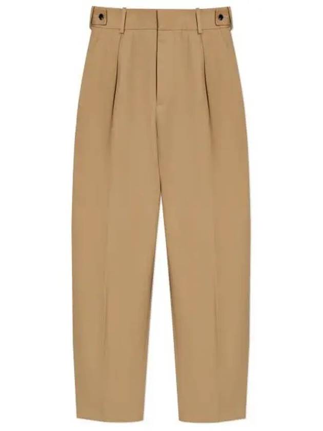 High-waisted Cotton Slacks Beige - BOTTEGA VENETA - BALAAN 2