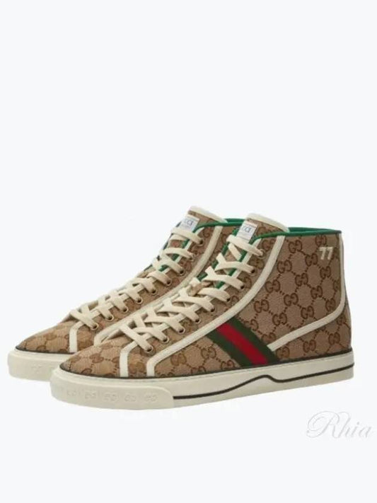 Tennis 1977 GG Canvas High-Top Sneakers Beige - GUCCI - BALAAN 2