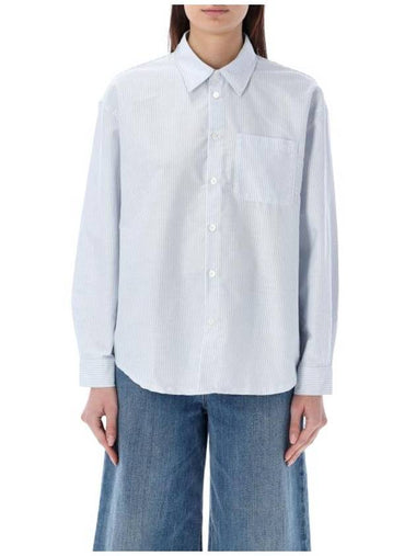 Boyfriend Long Sleeve Shirt Blue - A.P.C. - BALAAN 1