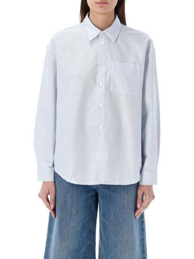 Boyfriend Long Sleeve Shirt Blue - A.P.C. - BALAAN 1