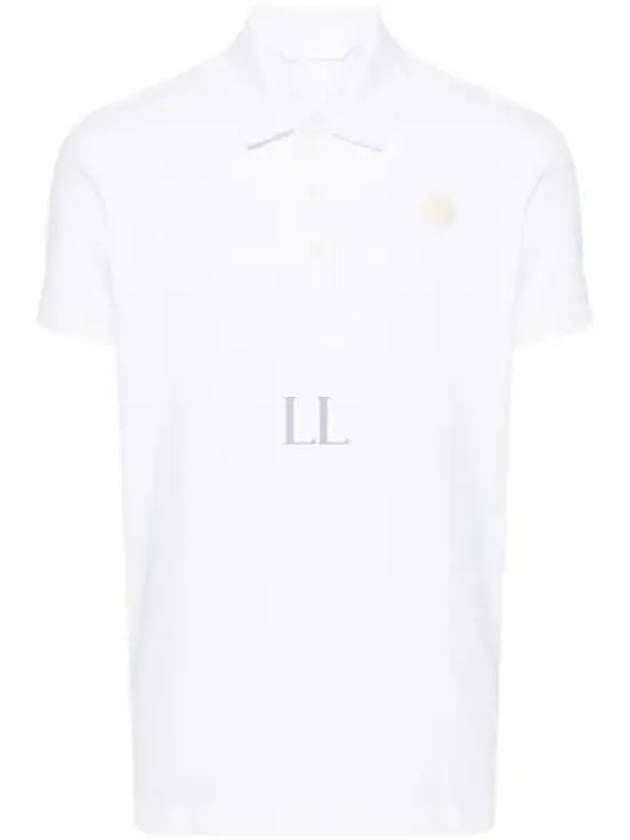 Men's Logo Patch Polo Shirt White - MONCLER - BALAAN 2