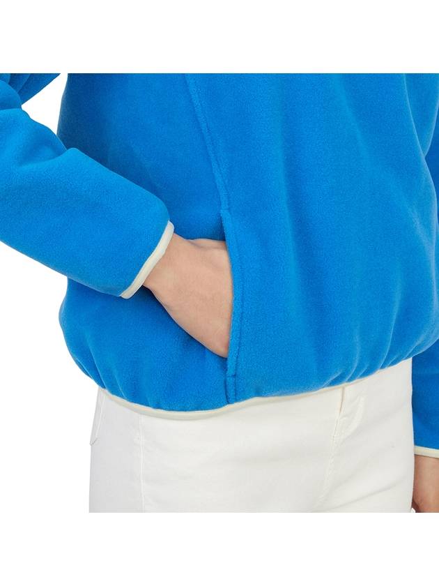 Serif Logo Buttoned Polar Cotton Sweatshirt Cream Blue - SPORTY & RICH - BALAAN 10