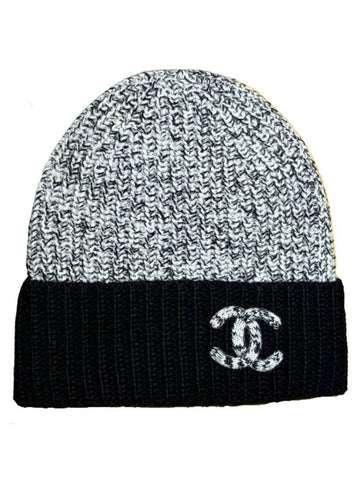 CC Logo Beanie Gray Black - CHANEL - BALAAN 1