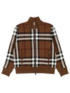 Check Print Zip-Up Jacket Brown - BURBERRY - BALAAN 2