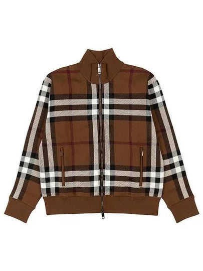 Check Print Zip-Up Jacket Brown - BURBERRY - BALAAN 2