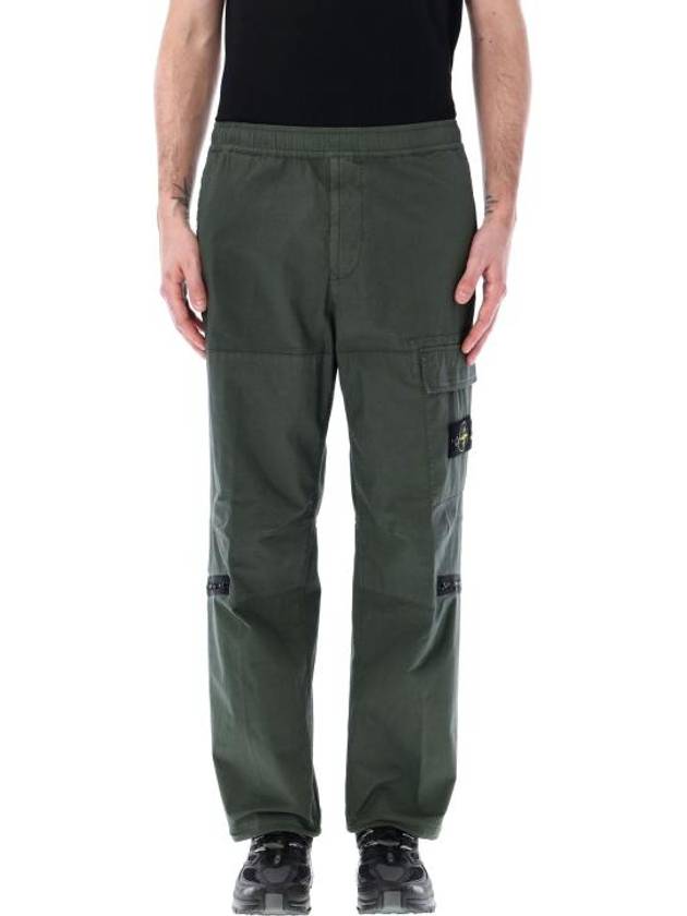 Loose Fit Cargo Straight Pants Dark Green - STONE ISLAND - BALAAN 1