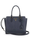 Triangle Logo Saffiano Tote Bag Navy - PRADA - BALAAN 2