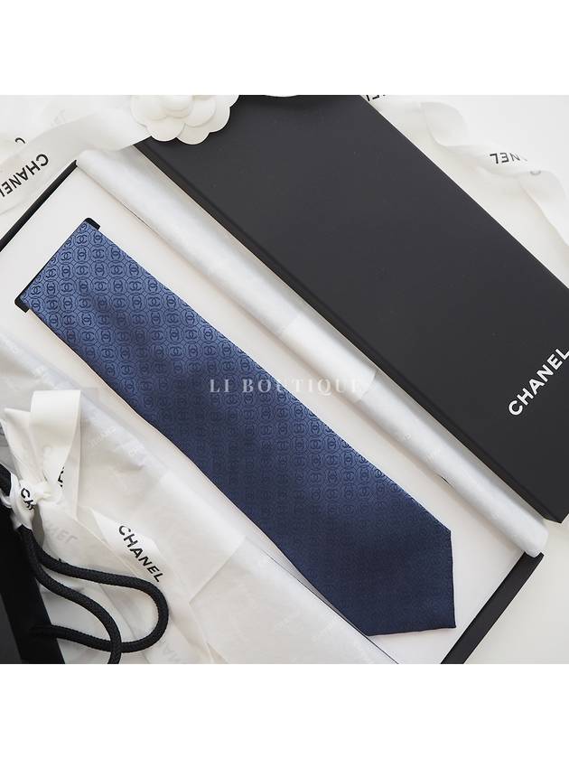 CC round logo tie blue AA9629 - CHANEL - BALAAN 8