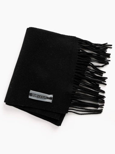 Estate Wool Muffler Scarf Black Unisex - OUR LEGACY - BALAAN 1