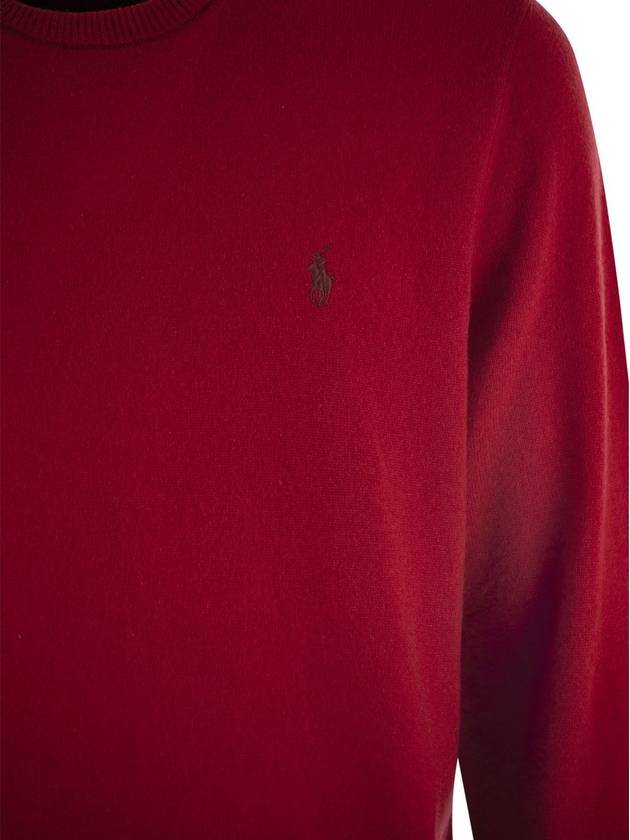 Men's Embroidered Pony Wool Knit Top Red - POLO RALPH LAUREN - BALAAN 5