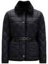 Women's Cygne Logo Patch Short Down Padded Jacket Black - MONCLER - BALAAN 3