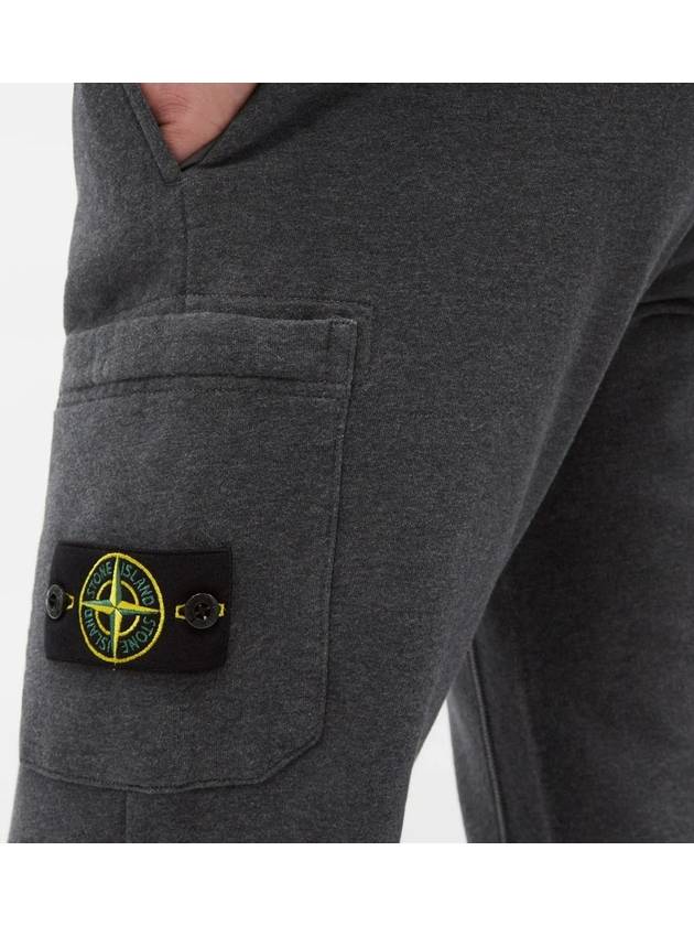 Garment Dying Cotton Fleece Track Pants Dark Grey - STONE ISLAND - BALAAN 3