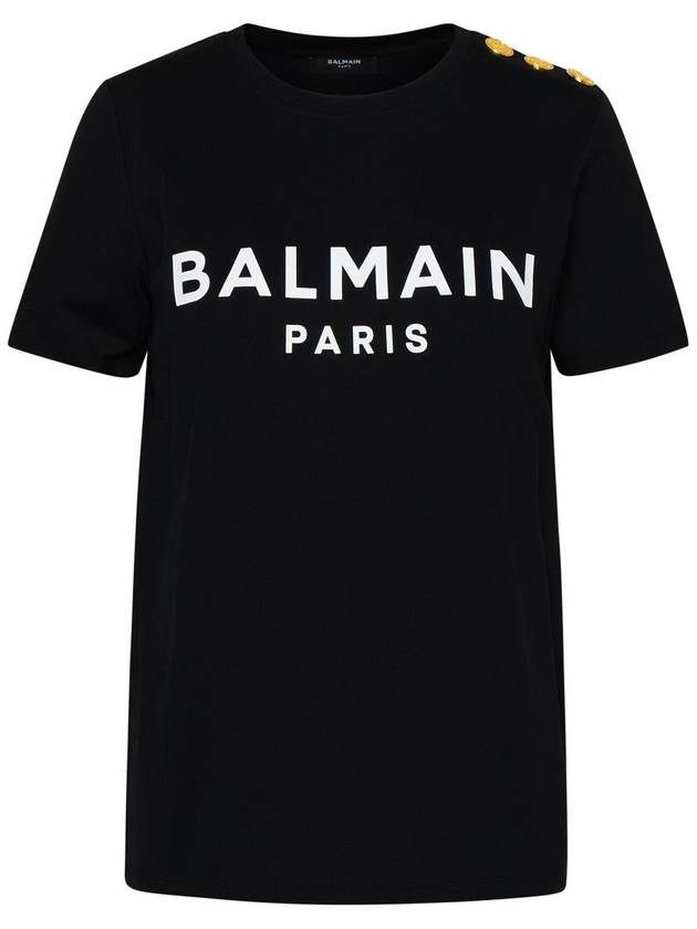 Logo Crew Neck Short Sleeve T-Shirt Black - BALMAIN - BALAAN 2