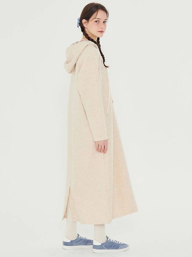 minimalist wool knit hooded dress beige - METAPHER - BALAAN 5