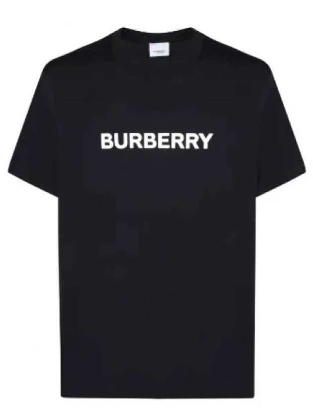 Logo Print Cotton Oversized Short Sleeve T-Shirt Black - BURBERRY - BALAAN 2