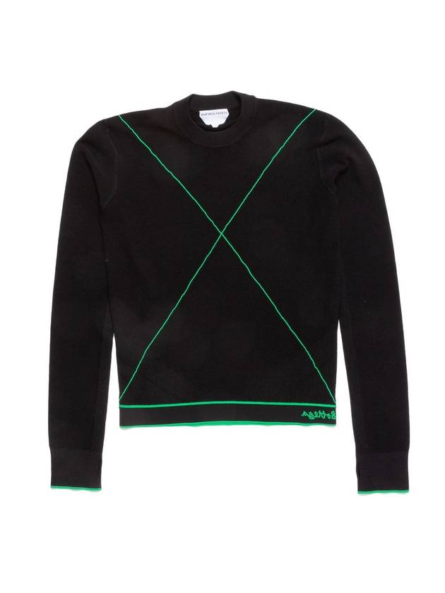 Green Stitch Knit Top Black - BOTTEGA VENETA - BALAAN 1