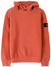 Wappen Patch Two Button Cotton Hoodie Light Red - STONE ISLAND - BALAAN 2