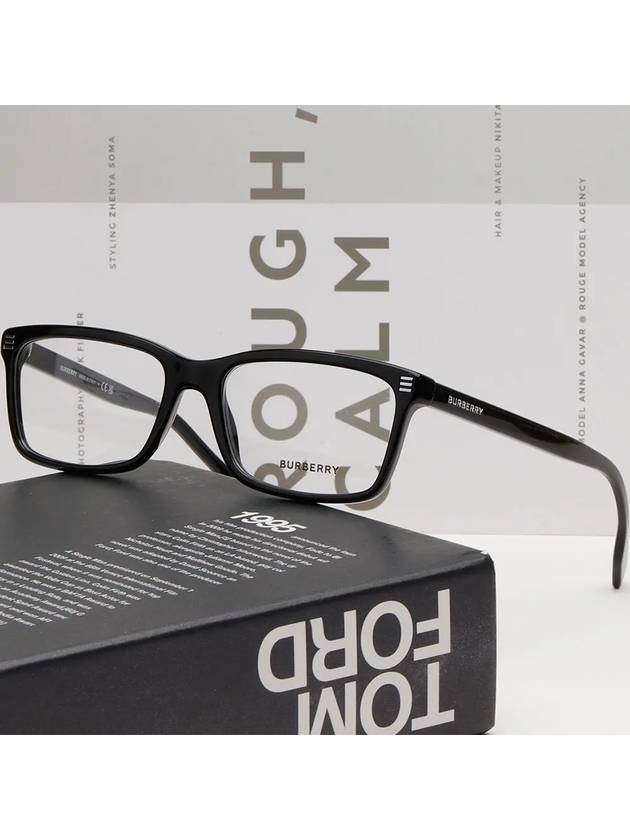 Rectangle Horn-rimmed Eyeglasses Black - BURBERRY - BALAAN 3