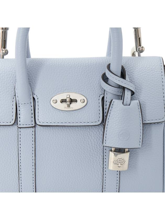 Bayswater Leather Shoulder Bag Light Blue - MULBERRY - BALAAN 9