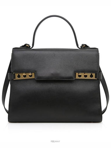 Classic TEMPETE Tompete Black Gold Shoulder Flap Bag - DELVAUX - BALAAN 1