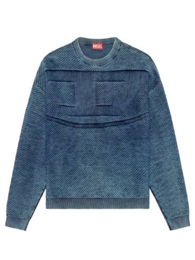 K Klevery Denim Effect Organic Cotton Sweatshirt Blue - DIESEL - BALAAN 6