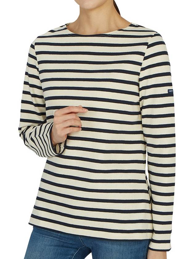 Women's Meridame II Striped Long Sleeve T-Shirt Ecru Marine - SAINT JAMES - BALAAN 6