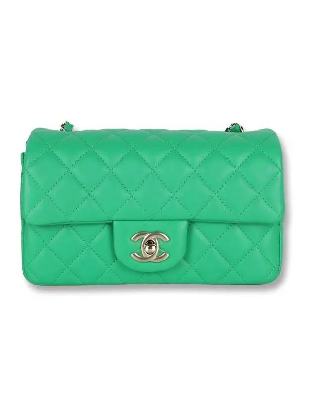 New Mini Flap Bag Lambskin Green Gold A69900 - CHANEL - BALAAN 1