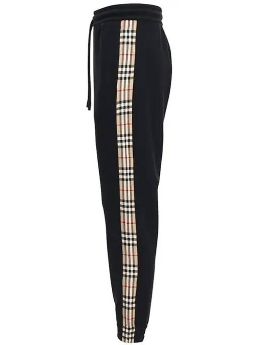 Men's Vintage Check Panel JoGGer Track Pants Black - BURBERRY - BALAAN 2