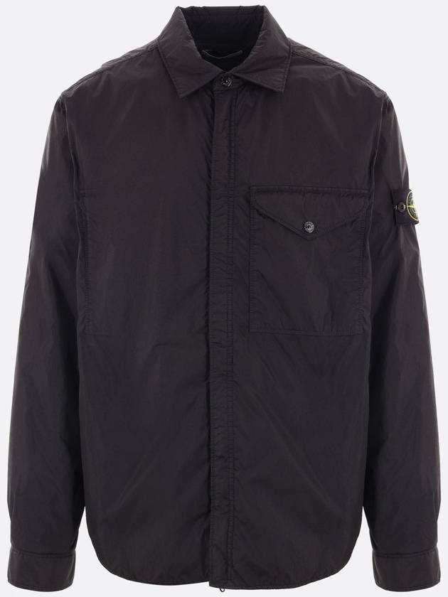 Logo Patch Zip Up Jacket Black - STONE ISLAND - BALAAN 2