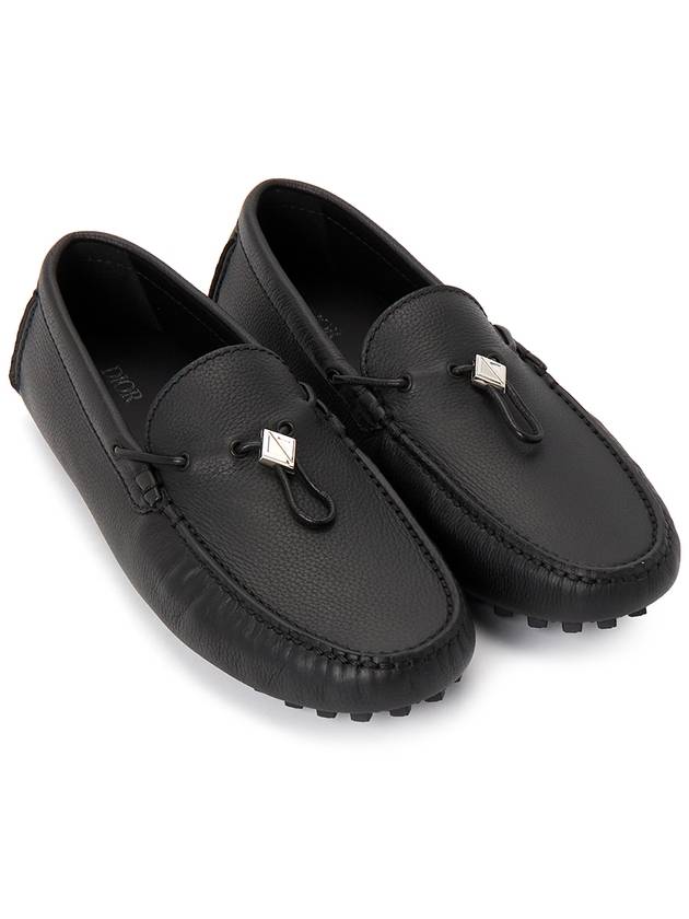 CD Diamond Grained Calfskin Loafers Black - DIOR - BALAAN 4