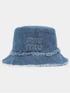 Logo Patch Denim Bucket Hat Blue - MIU MIU - BALAAN 4