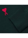 Small Heart Logo Long Sleeve T-Shirt Green - AMI - BALAAN 8