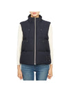 Women's Logo Patch Zipper Padded Vest Navy - MOOSE KNUCKLES - BALAAN 2