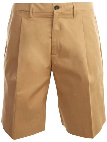 Men's Comfort Gabardine Cotton Shorts Beige - GOLDEN GOOSE - BALAAN 1