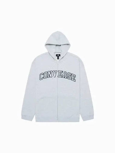 Retro Logo Zip Up Hoodie Light Grey Header - CONVERSE - BALAAN 1