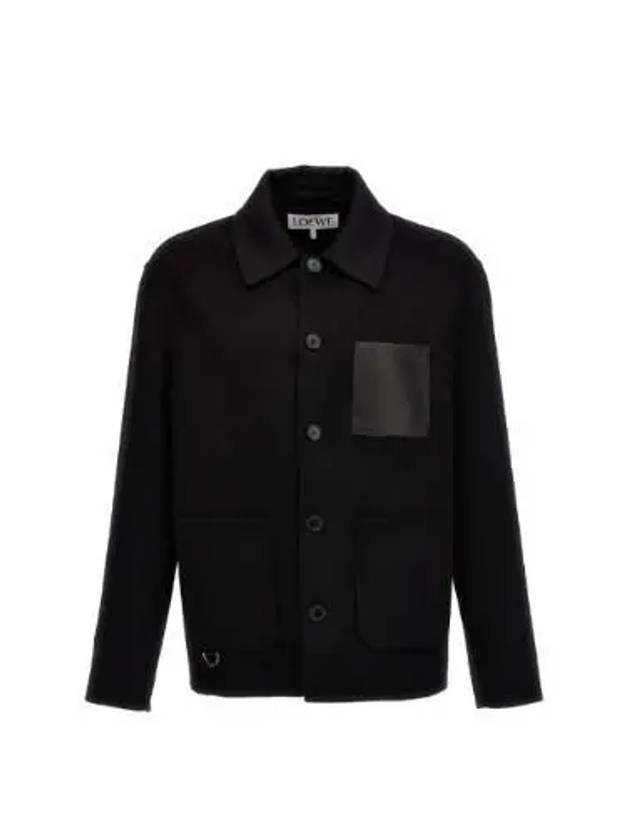 Anagram Embossed Workwear Wool Cashmere Blend Jacket Black - LOEWE - BALAAN 2