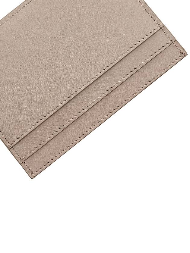 Cassandre Debossed Logo Leather Card Wallet Beige - SAINT LAURENT - BALAAN 8