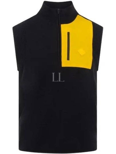 Patch Knitted Vest Black - J.LINDEBERG - BALAAN 2