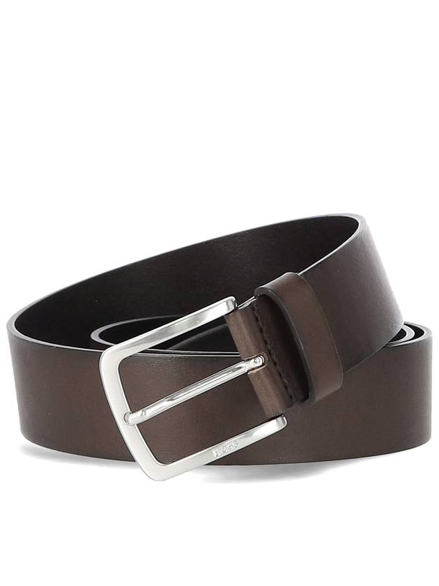 Rogue Angry Birds Buckle Leather Belt Dark Brown - HUGO BOSS - BALAAN.