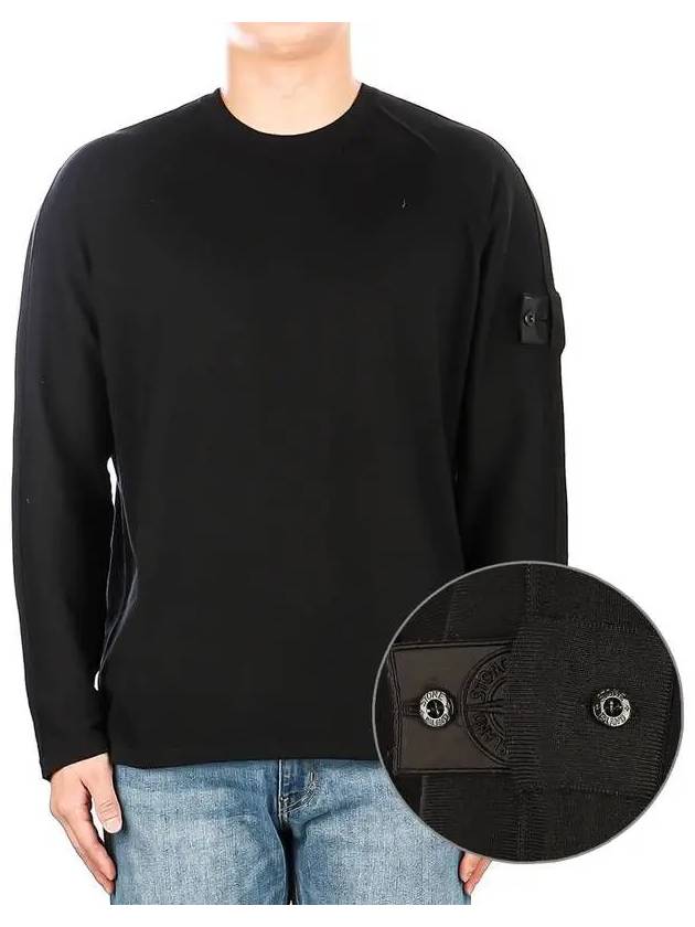 Shadow Project Crewneck Light Cotton Knit Top Black - STONE ISLAND - BALAAN 2