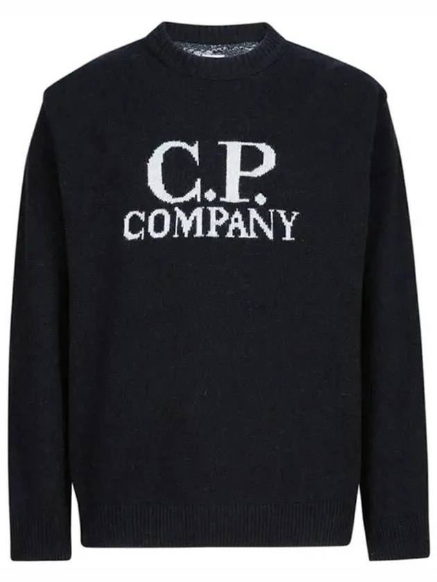 Crew Neck Wool Knit Top Black - CP COMPANY - BALAAN 2