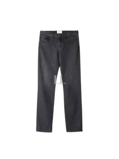 Men's Classic Fit Cotton Slim Jeans Black - AMI - BALAAN 2