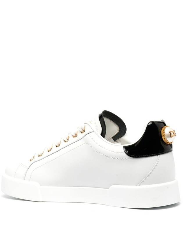 Women's Calfskin Nappa Portofino Sneakers White - DOLCE&GABBANA - BALAAN 4