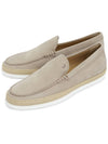 Men's Newbuck Logo Embossed Slip-On Loafers Grey - TOD'S - BALAAN.