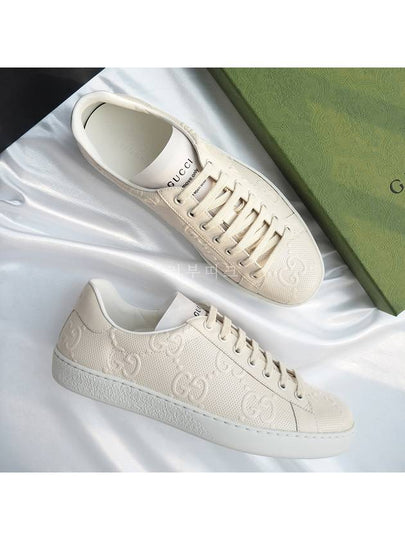 Ace GG Embossed Low Top Sneakers White - GUCCI - BALAAN 2