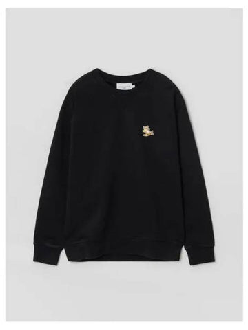 Unisex Chillex Fox Patch Classic Sweatshirt Black Domestic Product - MAISON KITSUNE - BALAAN 1